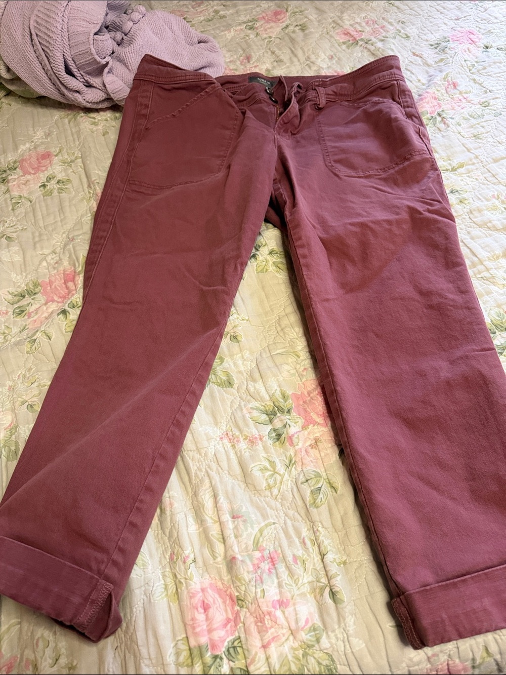 torrid burgundy Mauve Cropped Ankle Jeans